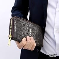 Amazon | [レヴェッタ] エイ革 長財布 ブラウン 茶色 ラウンド